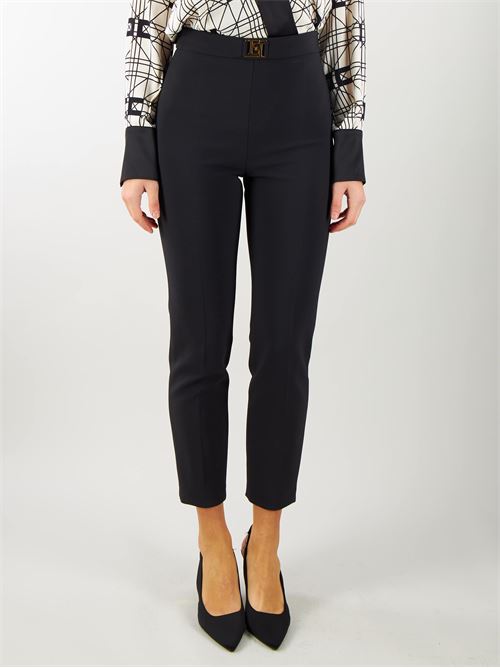Straight trousers in stretch crêpe fabric Elisabetta Franchi ELISABETTA FRANCHI | Pants | PAT1441E2110